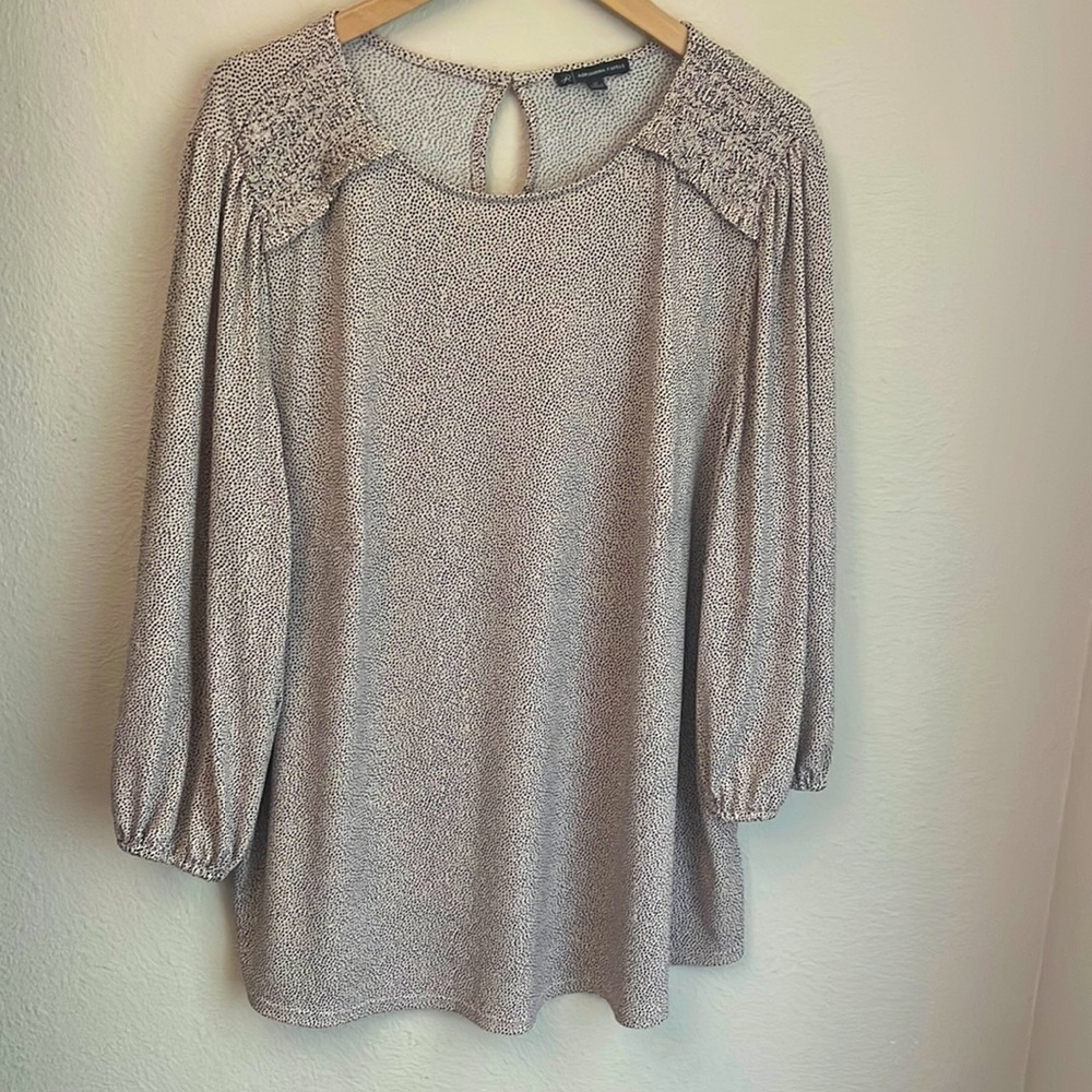 Adrianna Papell size 2X long sleeve polka dot